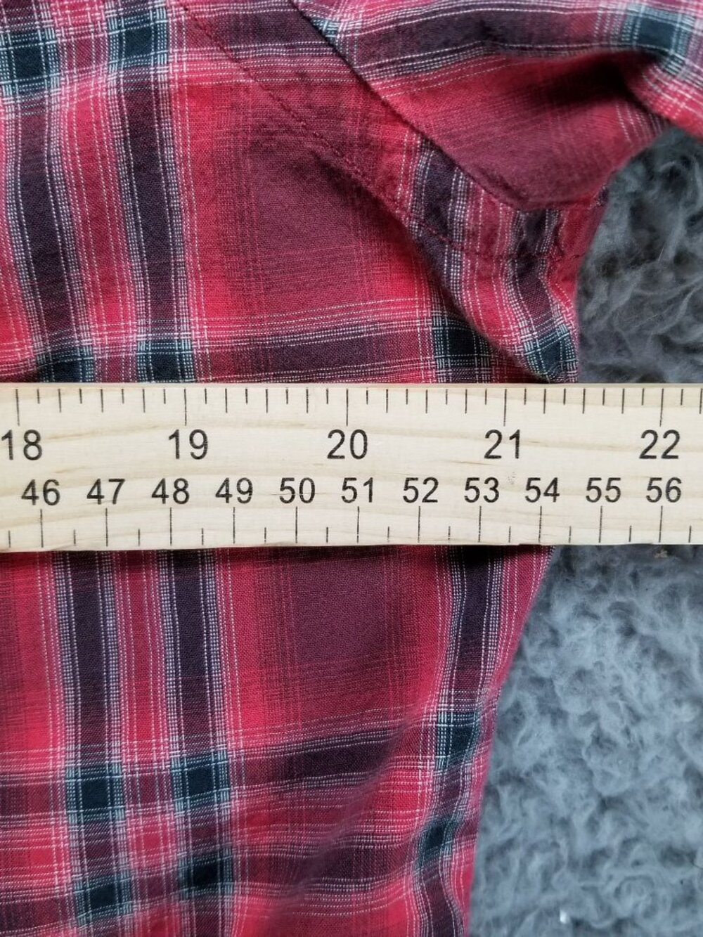 American Eagle Outfitters Shirt Mens Large Red Plaid Long Sleeve Button Up Slim - Picture 7 of 10